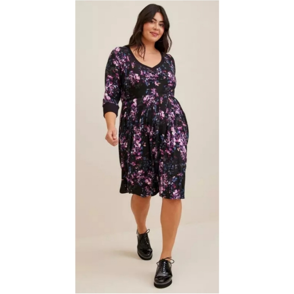 torrid | Mini Supersoft Plush V-Neck Skater Dress
